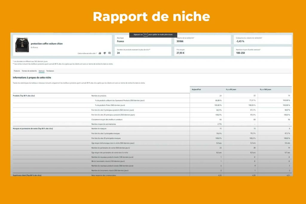 Rapport de niche Amazon FBA