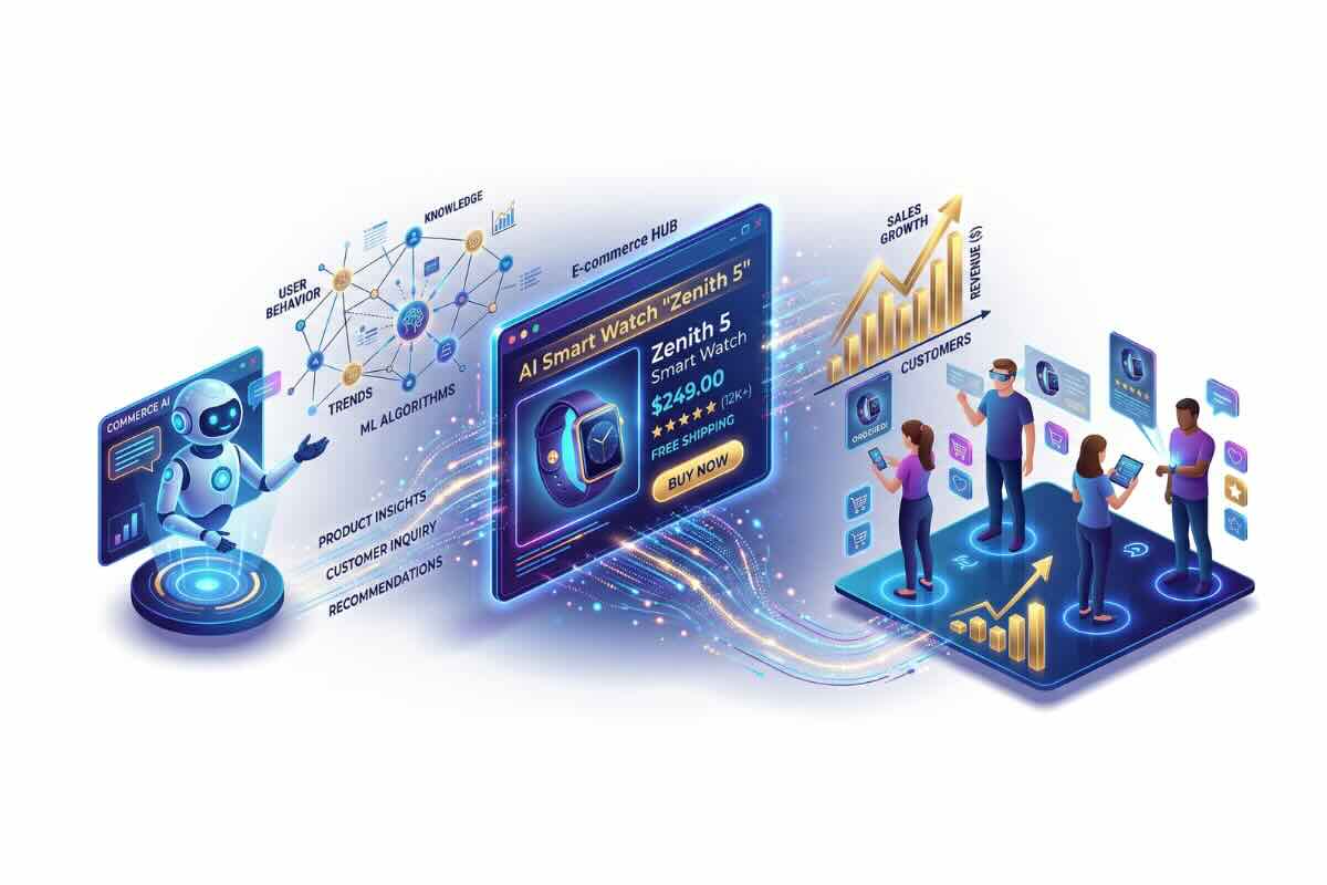 Écosystème 3D d'une fiche produit Amazon optimisée en 2026 avec tableau de bord