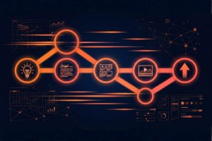Infographie : le workflow short vidéo IA en 5 étapes — intention, storyboard, production, montage, monétisation